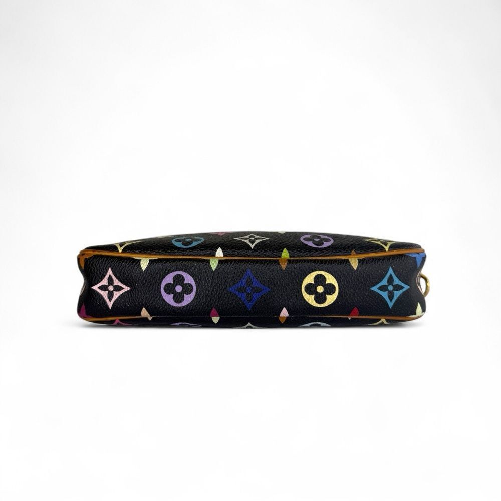 LOUIS VUITTON TAKASHI MURAKAMI Black Multicolor LV Monogram Pochette Accessoire - Picture 10 of 13